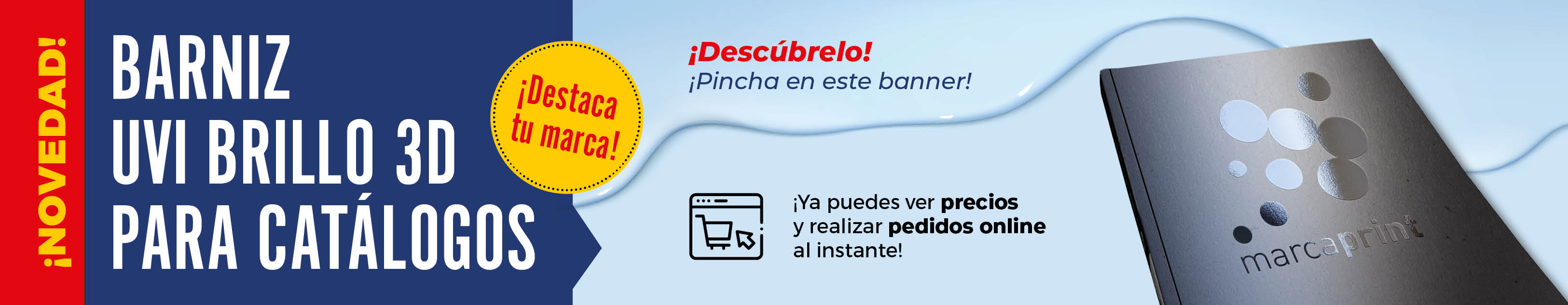 Novedad. Catálogos con barniz uvi brillo 3D